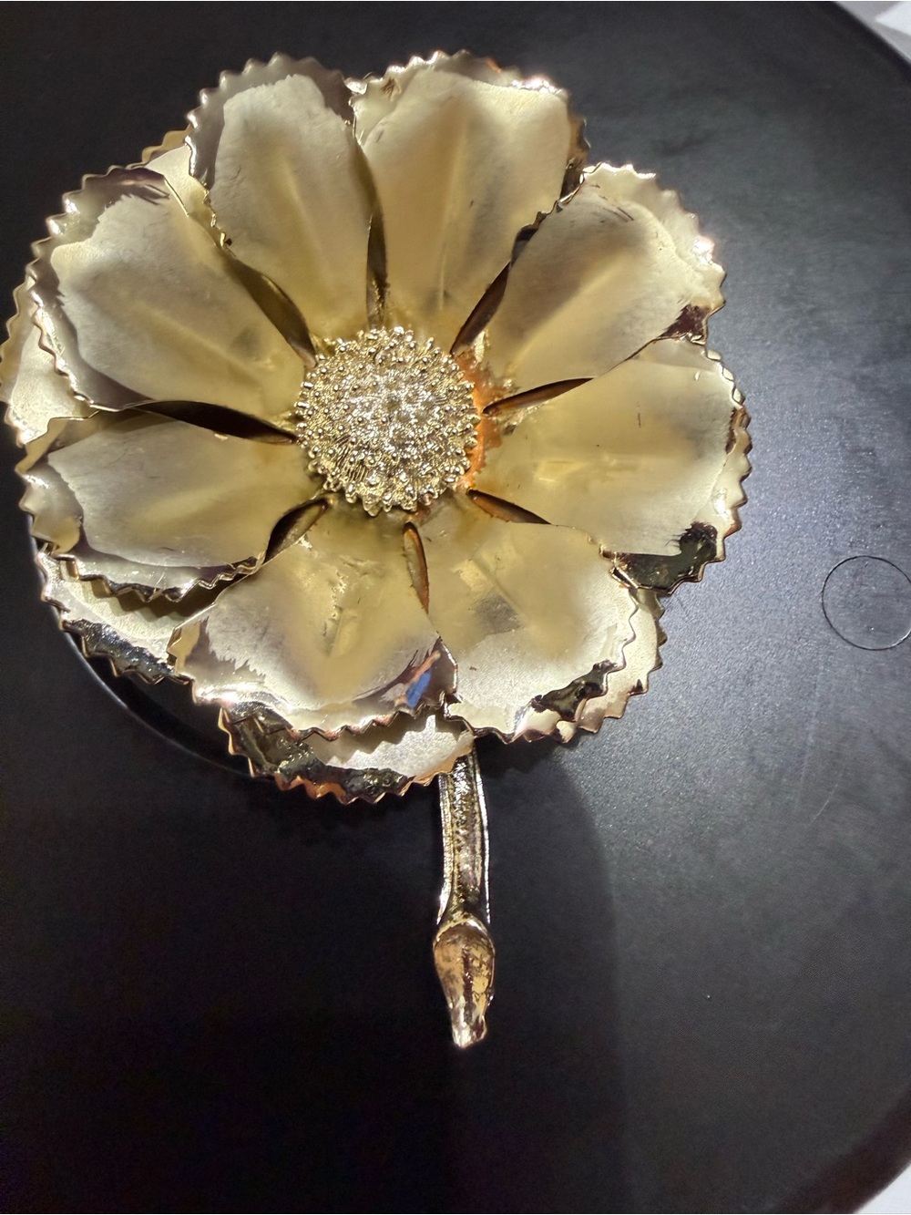 Coro Vintage Gold Flower Brooch